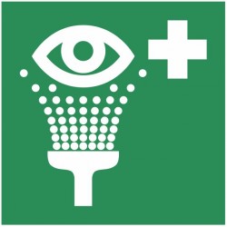 Panneau ISO 7010 E011 – Équipement de rinçage des yeux