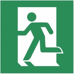 Panneau ISO 7010 E001 – Sortie de secours gauche