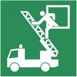 Autocollant fenêtre de secours avec échelle picto E017