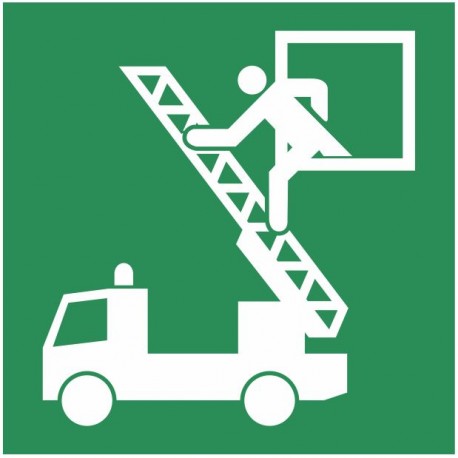 Autocollant fenêtre de secours avec échelle E017