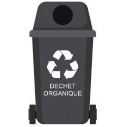 Autocollant poubelle recyclage déchet organique