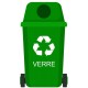 Autocollant poubelle recyclage verre