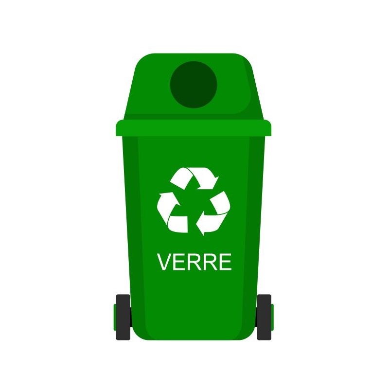 Autocollant poubelle recyclage verre - Sticker Communication