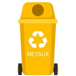 Autocollant poubelle recyclage métaux