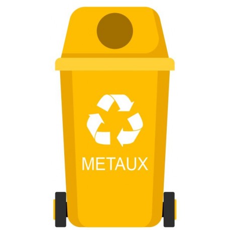 Autocollant poubelle recyclage métaux