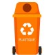 Autocollant poubelle recyclage plastique