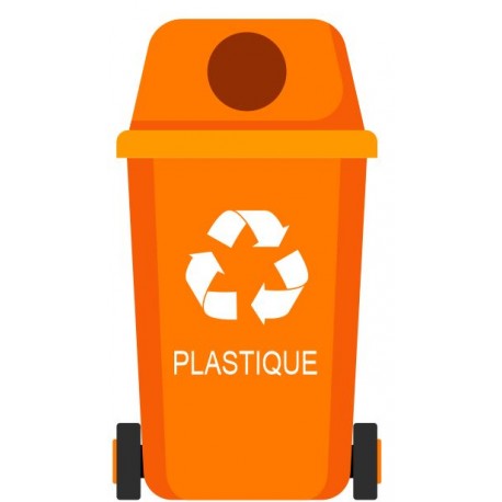 Autocollant poubelle recyclage plastique picto (REFD528) - Sticker