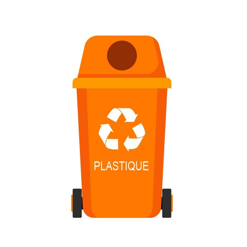 Autocollant poubelle recyclage plastique picto (REFD528) - Sticker
