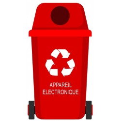 Autocollant poubelle recyclage appareil électronique