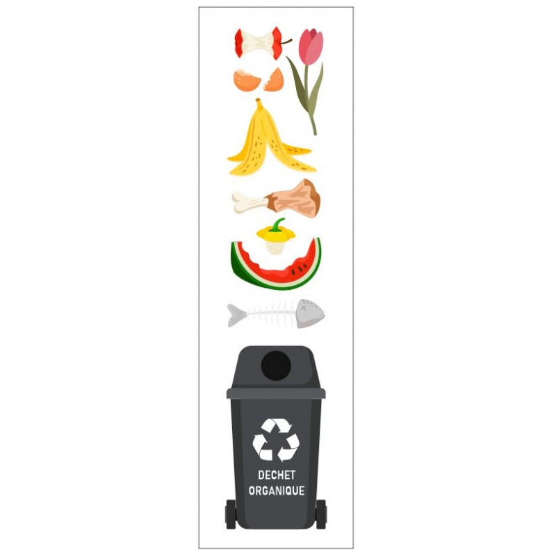 Autocollant poubelle recyclage plastique picto (REFD528) - Sticker  Communication