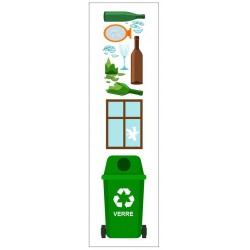 Autocollant poubelle recyclage verre