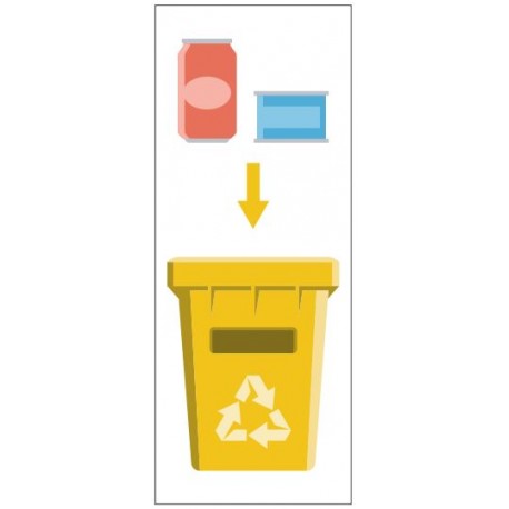 Panneau poubelle jaune (REFZ796) - Sticker Communication