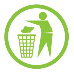 Panneau poubelle recyclage papier