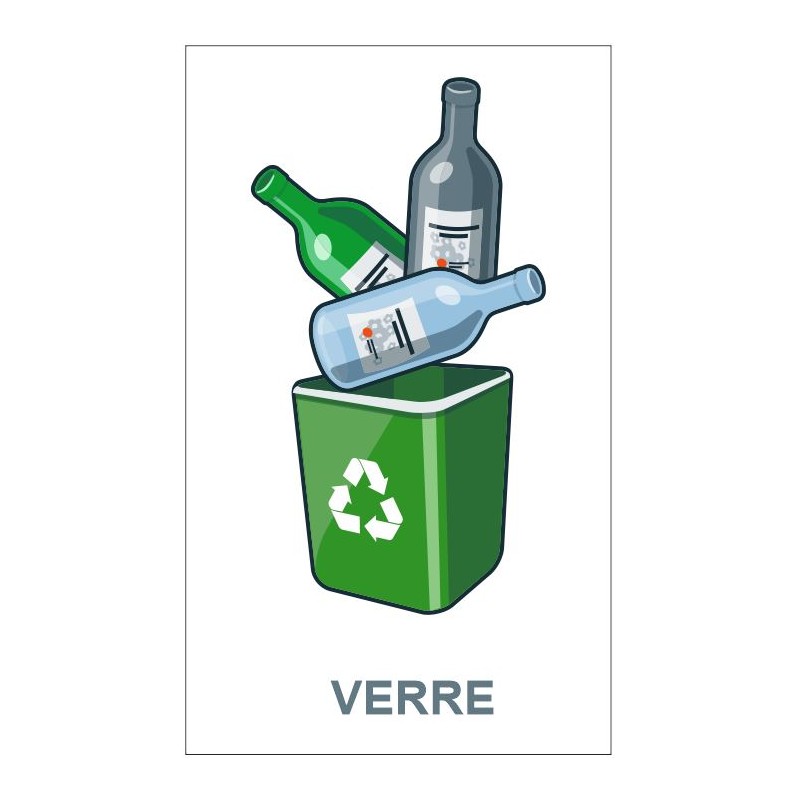 Panneau recyclage des déchets en verre