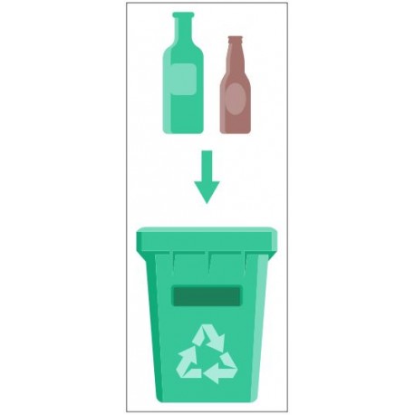 Panneau poubelle recyclage verre