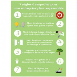 Autocollant 7 règles écologique entreprise
