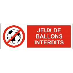 Panneau ou autocollant jeux de ballons interdits