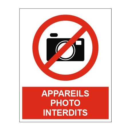Panneau ou autocollant appareils photo interdits