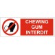 Panneau ou autocollant chewing-gum interdit