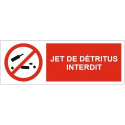 Panneau ou autocollant jet de détritus interdit