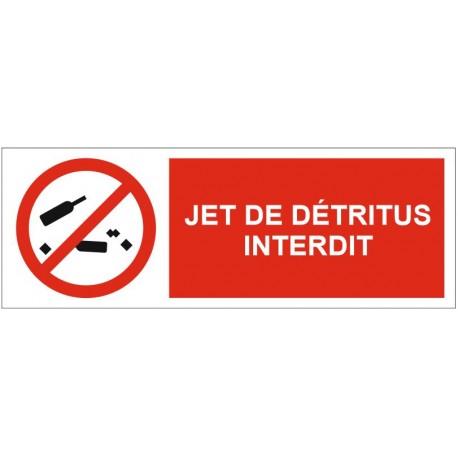 Panneau ou autocollant jet de détritus interdit