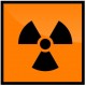Panneau ou autocollant danger radioactivité