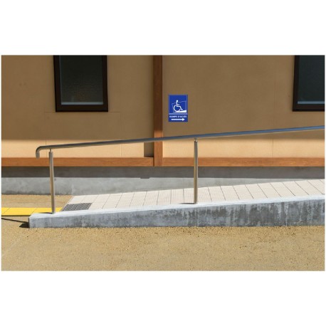 Panneau handicapé rampe d'accès - direction droite logo