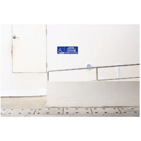 Panneau handicapés entrée principale rampe d'accès - direction droite