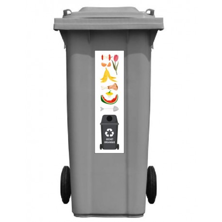 Autocollant poubelle recyclage déchet organique