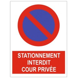 Panneau stationnement interdit cour privée