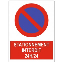Panneau stationnement interdit 24h/24