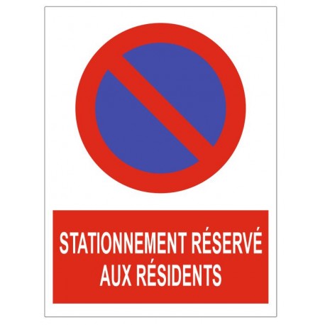 Panneau rond Stationnement réservé aux résidents - 4mepro