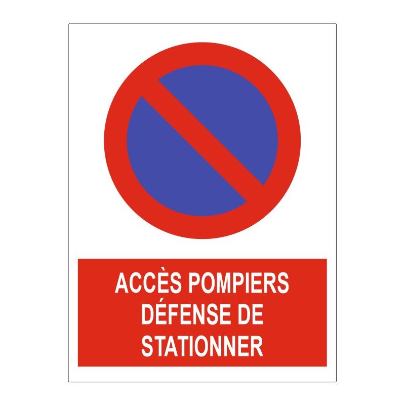 Autocollant Et Panneau Stationnement Interdit Acces Pompiers