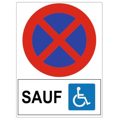 Panneau interdit sauf handicapés (REFAB037) - Sticker Communication