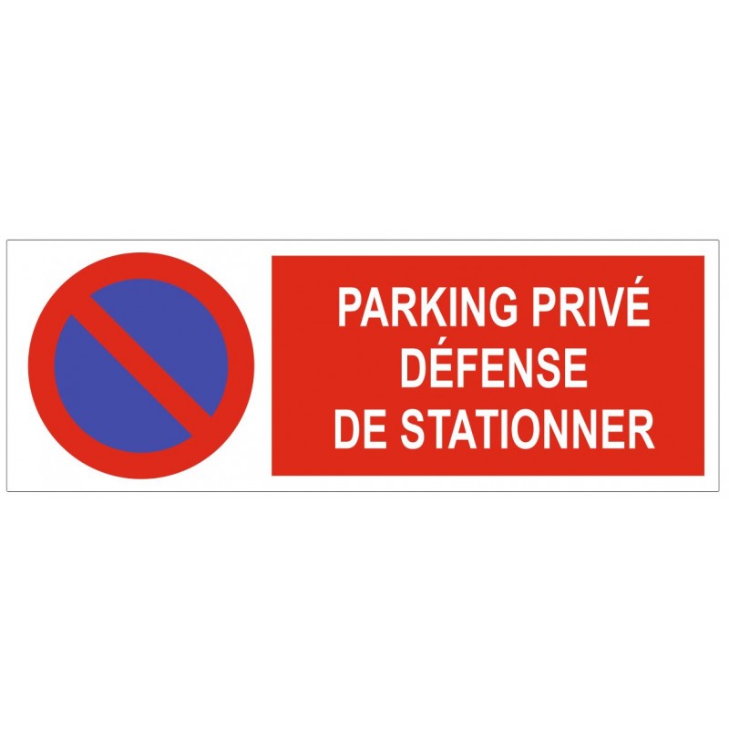 Sticker Panneau Interdiction de Stationner Parking Privé Rouge