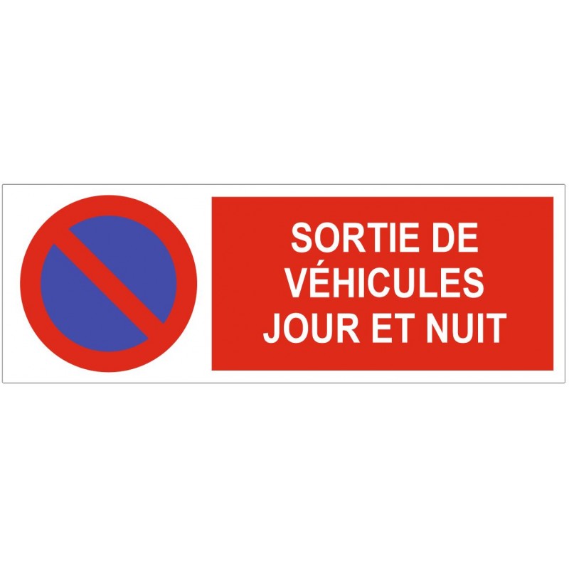 Panneau texte: Danger sortie de véhicule