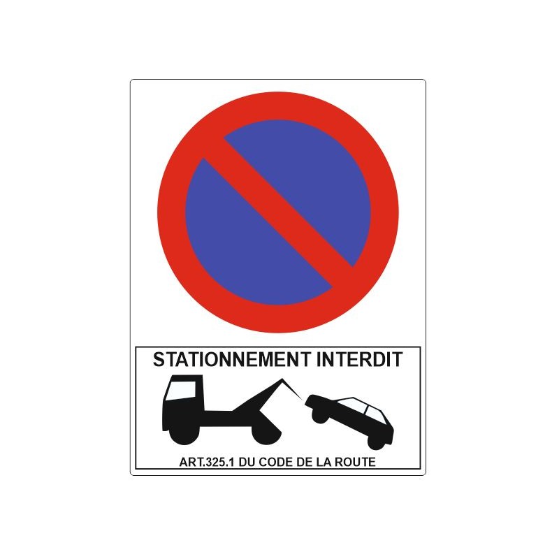Pictogramme autocollant stationnement interdit 10cm