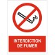 Panneau interdiction de fumer sigle