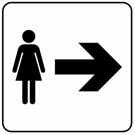 Aucollant WC femmes direction gauche