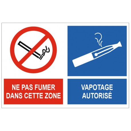 Panneau ne pas fumer vapoter autorisé