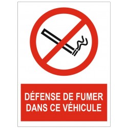 Panneau défense de fumer dans ce véhicule
