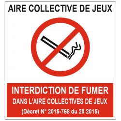 Panneau aire de jeux interdiction de fumer (REFAB202)