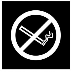 Panneau signalétique interdiction de fumer (noir blanc)
