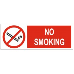 Panneau texte No smoking logo (long)