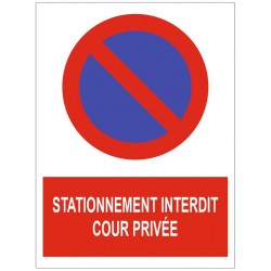 Panneau stationnement interdit cour privée