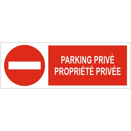 Panneau parking privé propriété privée avec sigle - Sticker Communication
