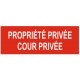 Panneau propriété privée cour privée
