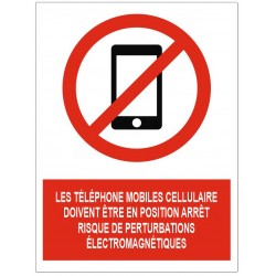 Panneau les téléphones mobiles doivent être en position Silence