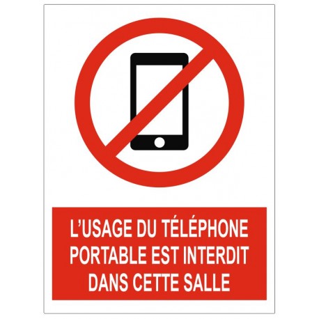 Autocollant usage du téléphone interdit dans la salle