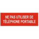 Panneau ne pas utiliser de téléphone portable